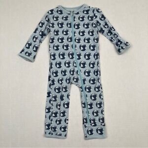 6-12m Kickee Pants One Piece Footless Zipper Sleeper Romper with Bum Flap